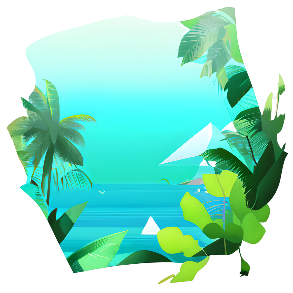 leaf tropical badge illustration png