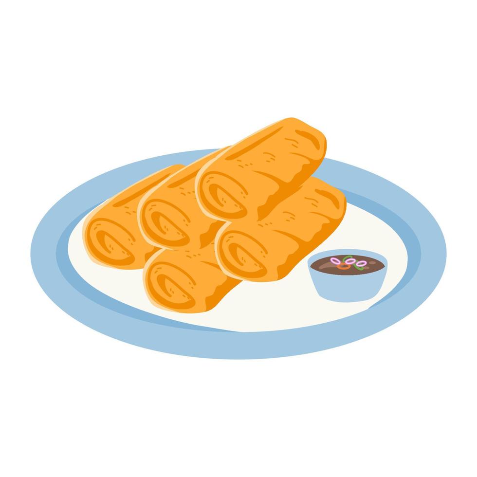 risoles or spring rolls indonesian food vector