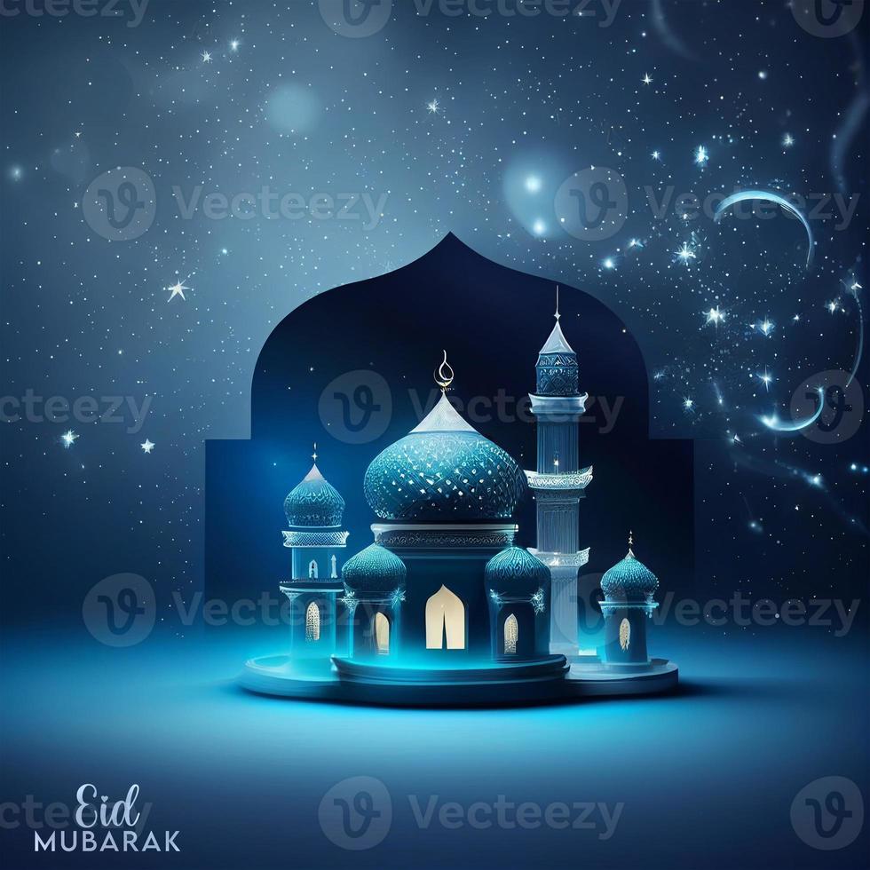 Beautiful Eid mubarak arabic islamic background and banner Design. photo