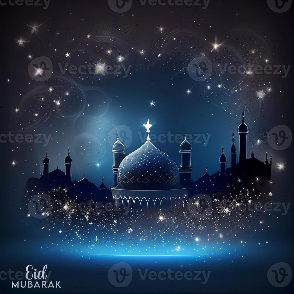 Beautiful Eid mubarak arabic islamic background and banner Design. photo