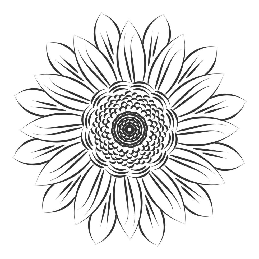 diseño de arte mandala en círculo. diseño de mandala simple arte de mandala floral hermosa obra de arte de mandala vector