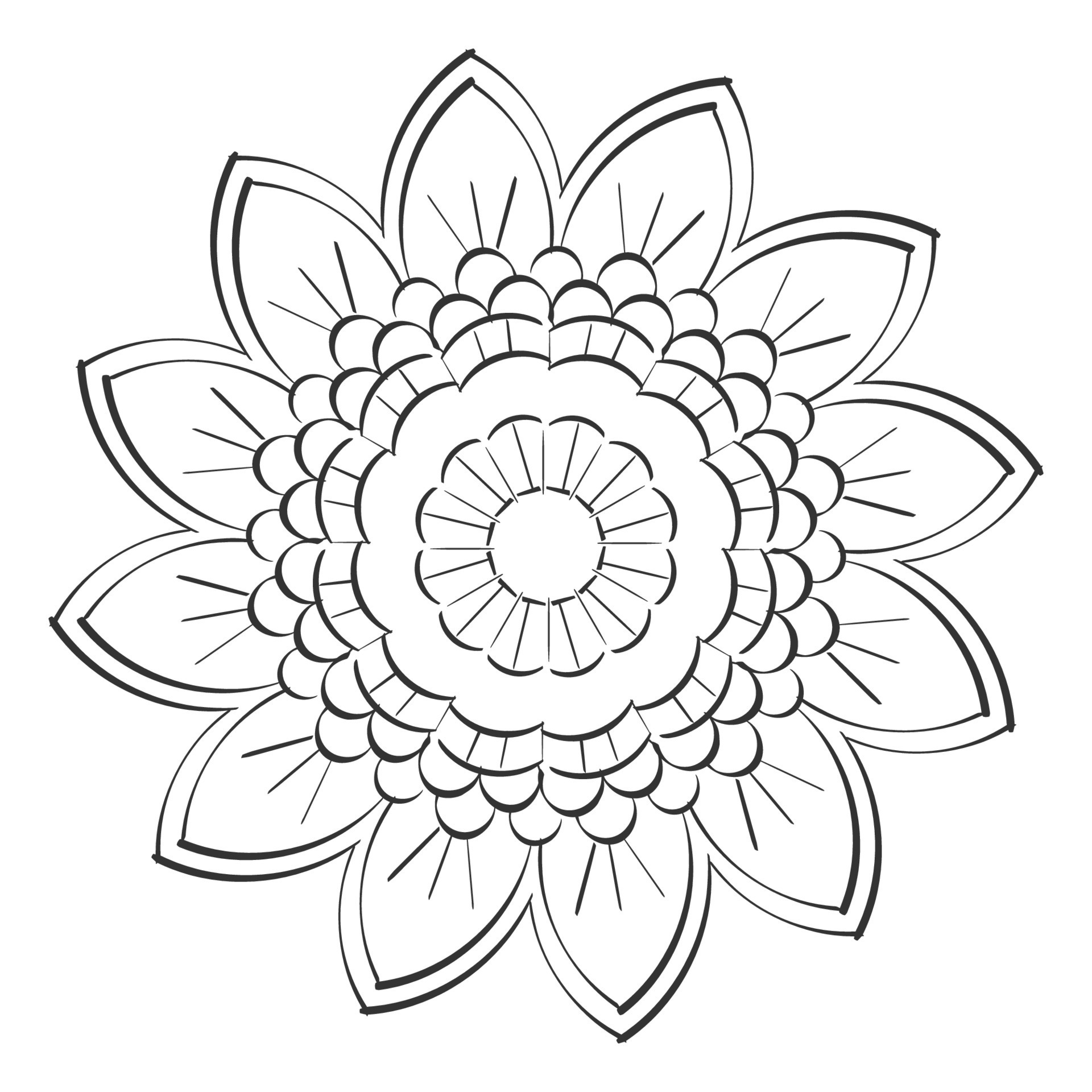 Mandala Art design in circle. Simple mandala design floral mandala