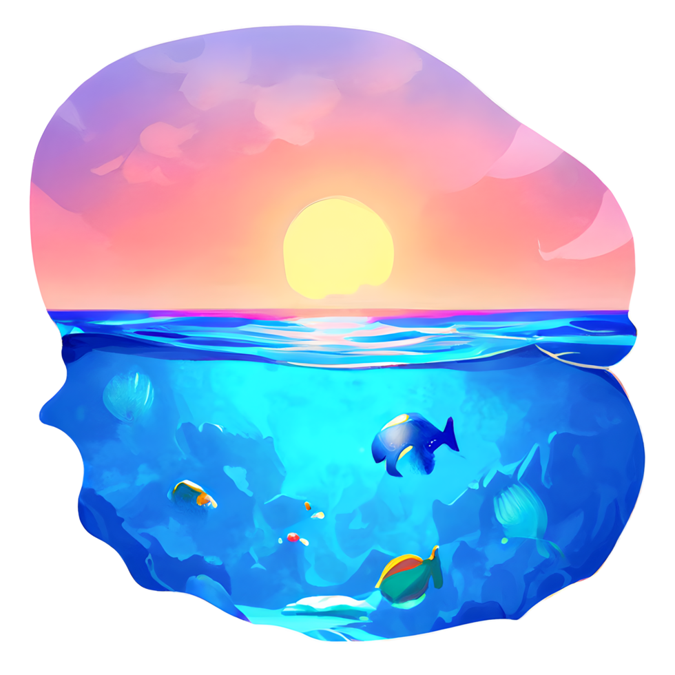 sea underworld with sun light png