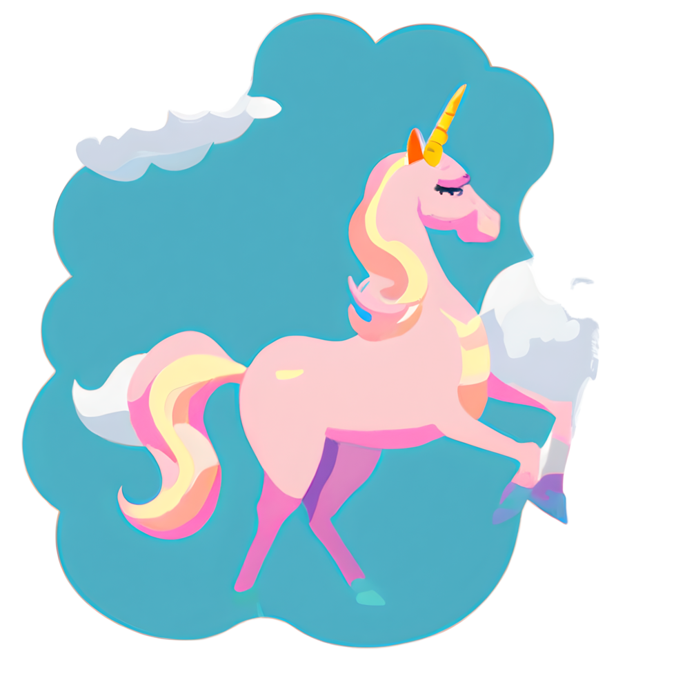 linda unicornio arco iris fantasía png