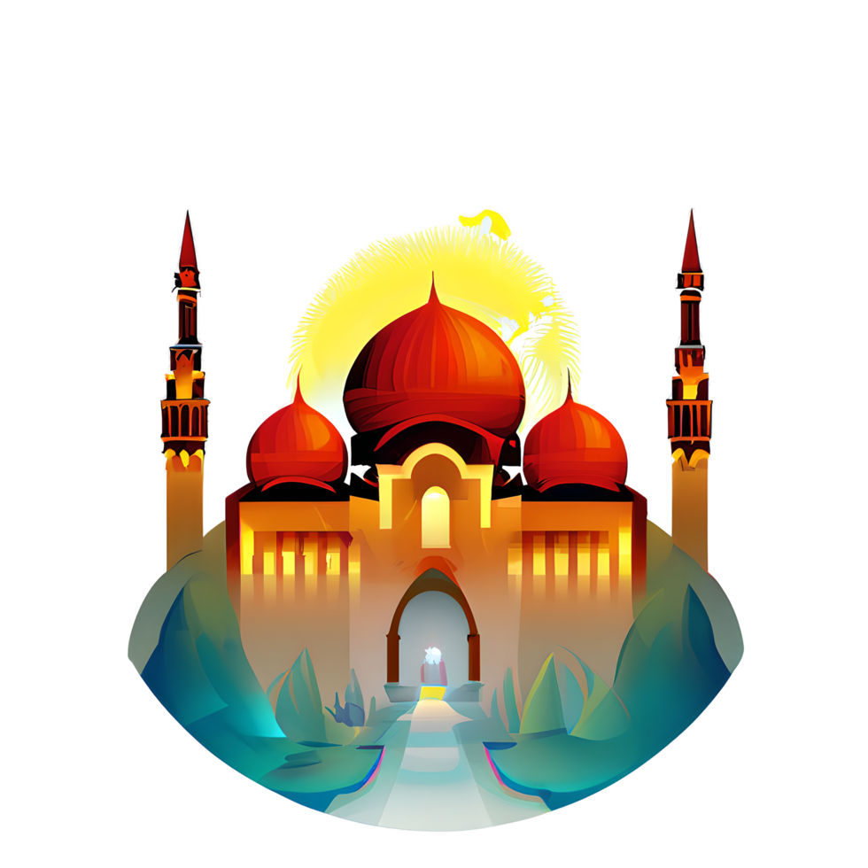 festive EID mubarak gradient illustration png