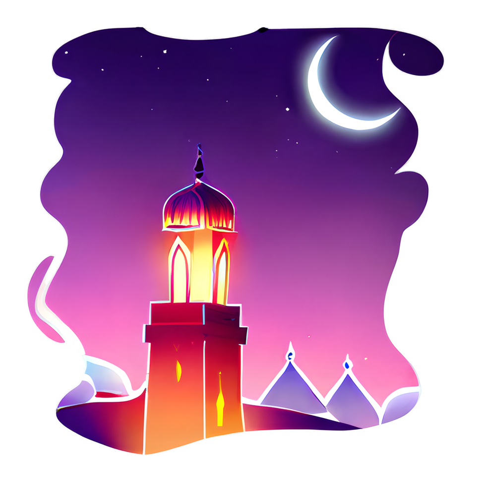 islamic lantern gradient illustration png