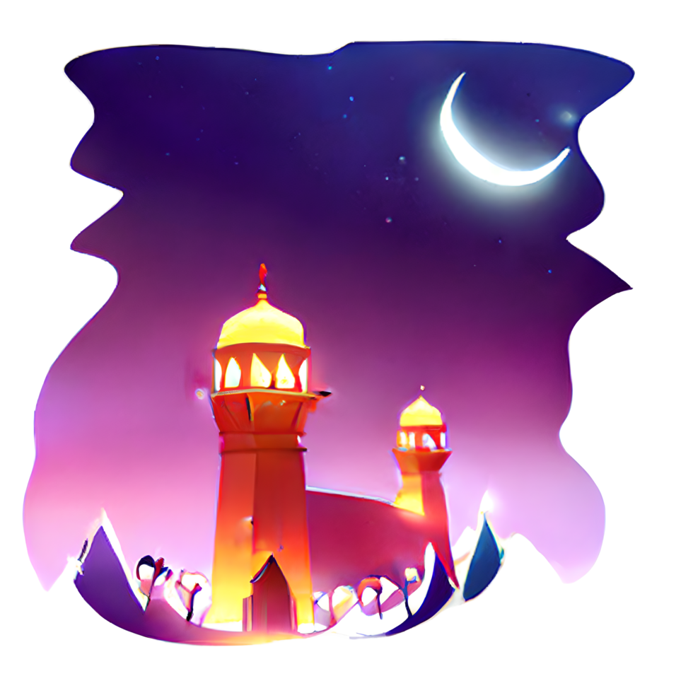 islamic lantern gradient illustration png