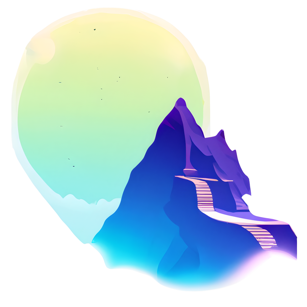 mountain landscape gradient badge png