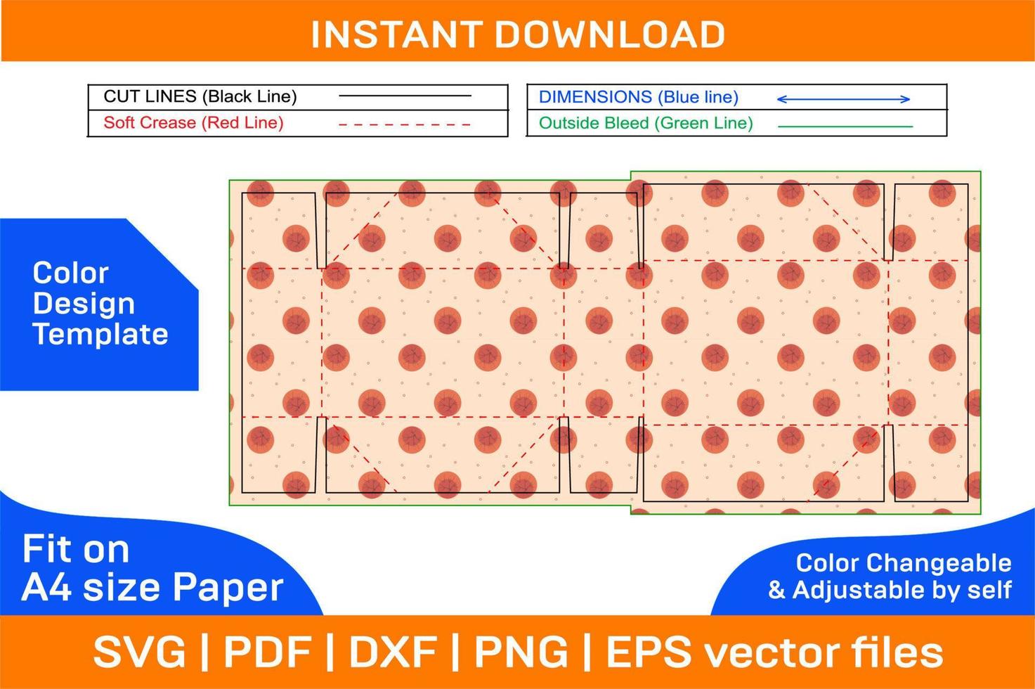 plegable 6 6 esquina embalaje caja dieline modelo y 3d hacer archivo con 3d caja color diseño modelo vector