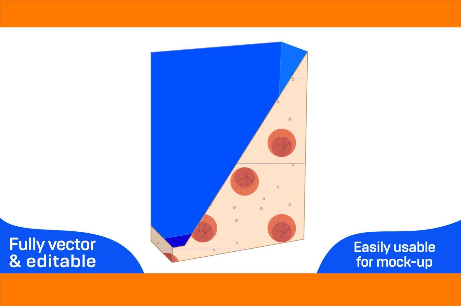 Desk file paper box, offfice file box dieline template and 3D box design 3D box vector