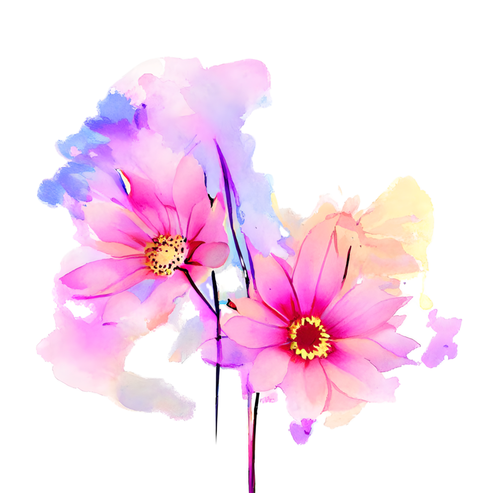 Jahrgang Wasser Farbe Blume Element png