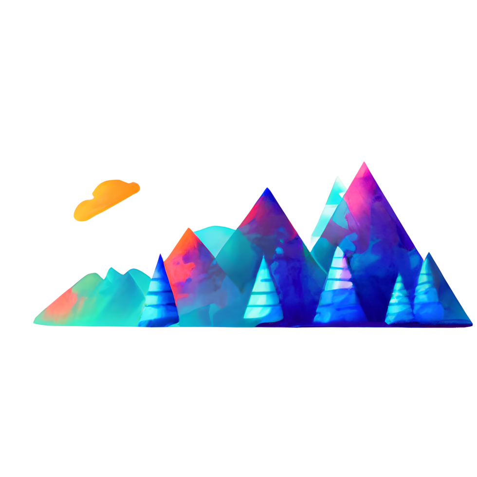 Montagne élément aquarelle png