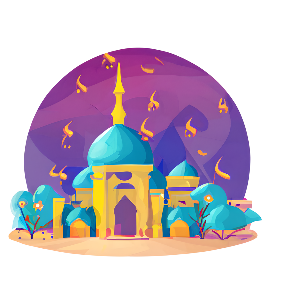 festive EID mubarak gradient illustration png