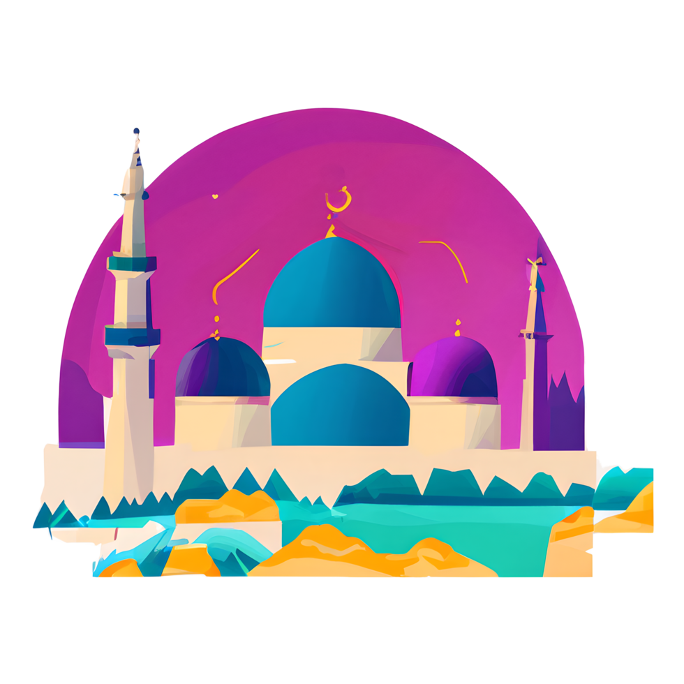 festive EID mubarak gradient illustration png