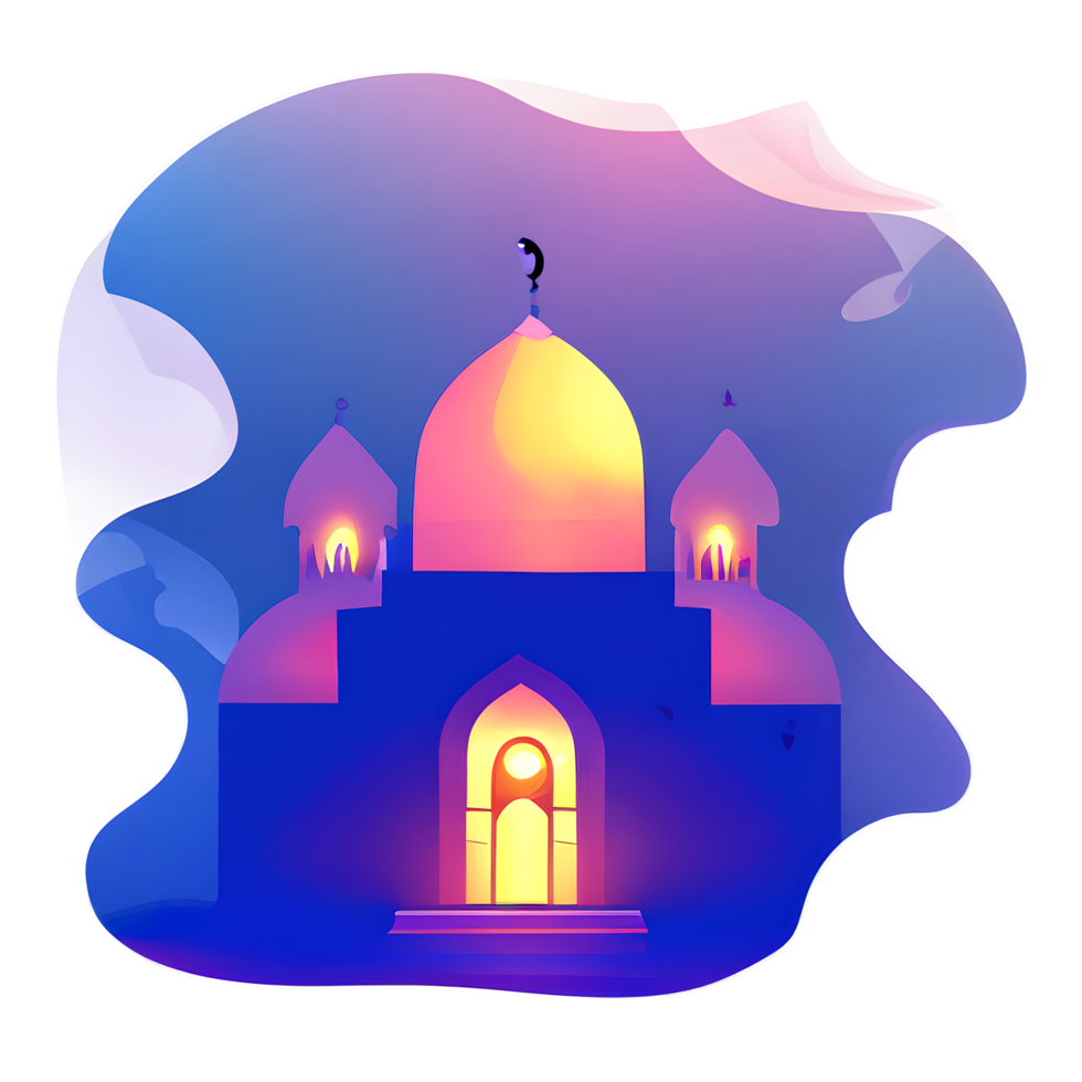 islamic lantern gradient illustration png