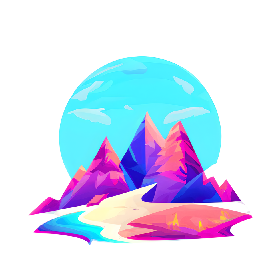 mountain landscape gradient badge png