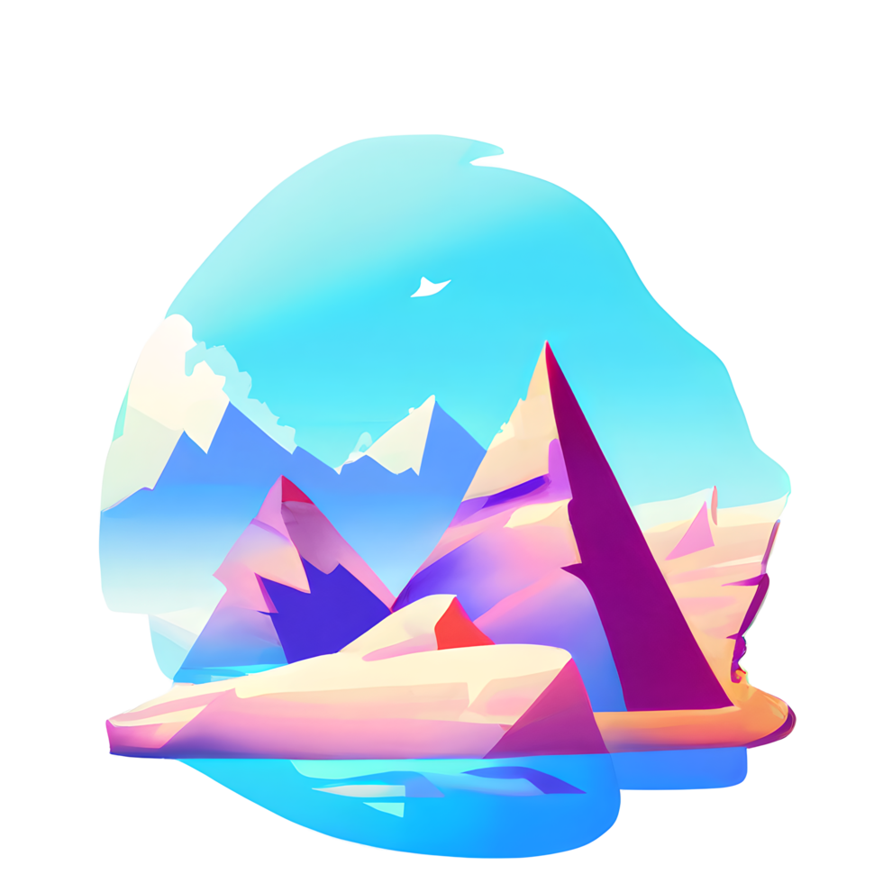 mountain landscape gradient badge png