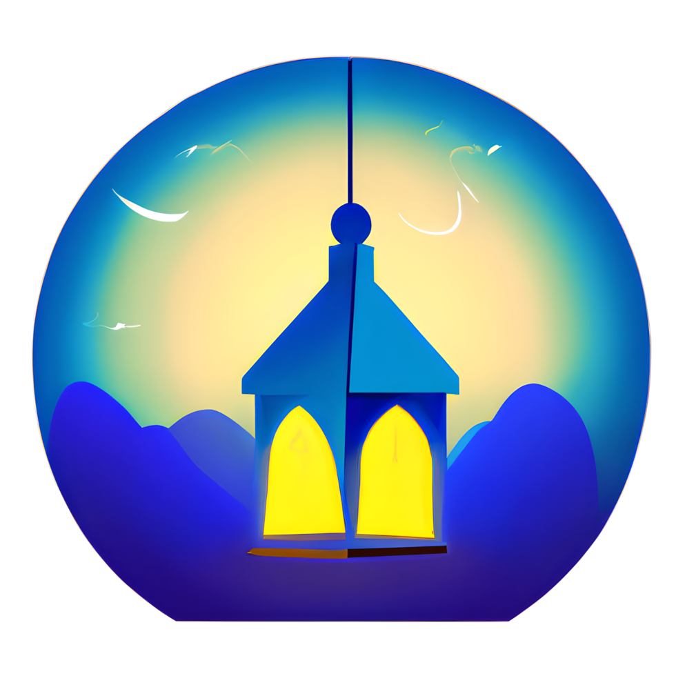 islamic lantern gradient illustration png