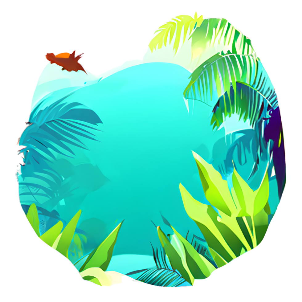 leaf tropical badge illustration png