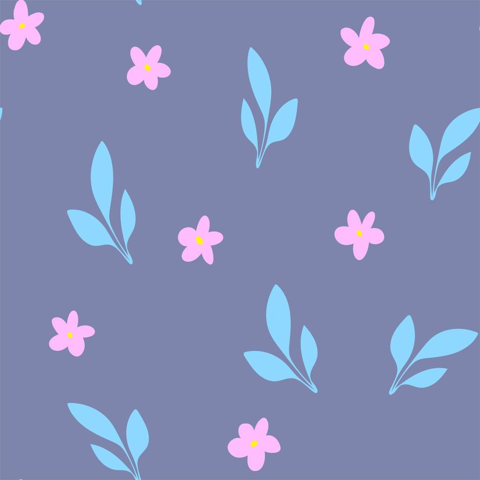 Pink flower seamless pattern on violet background. Floral illustration for cover design,home decor,invitation card, spring texture for textile and fabric design. vector