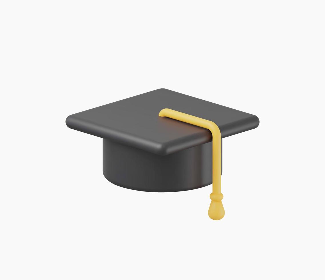 3d Realistic Graduation cap vector illustration