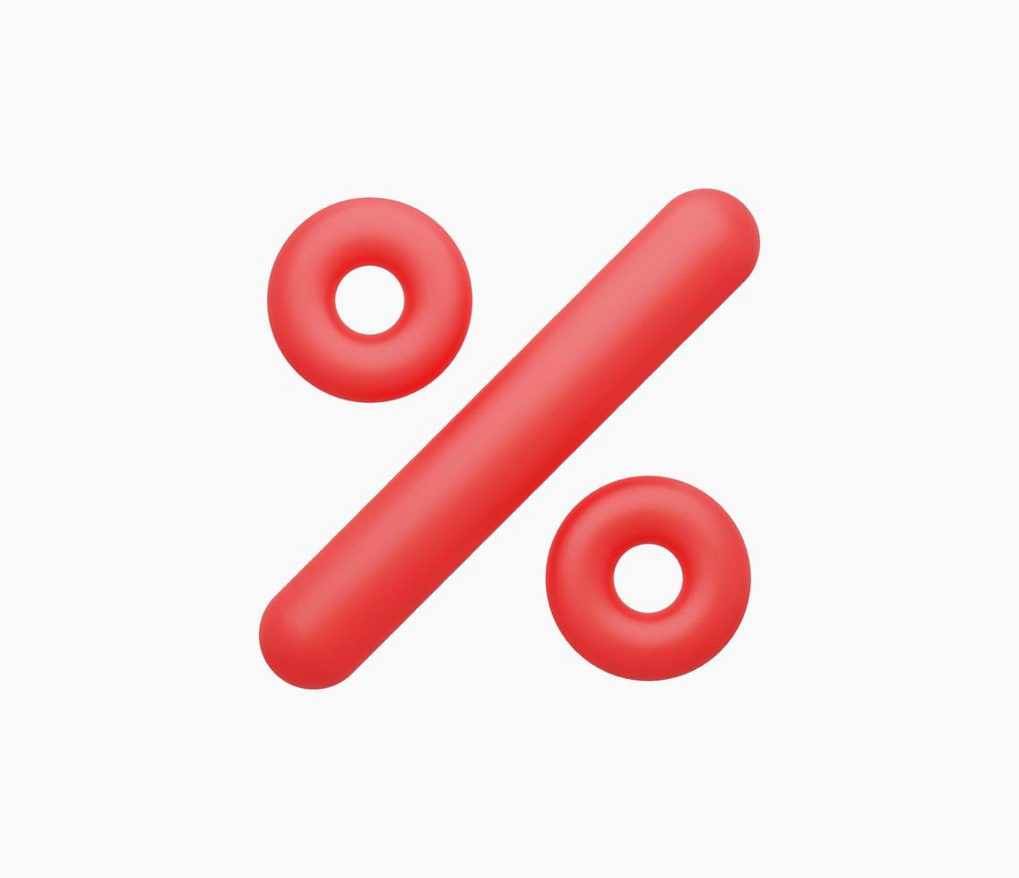 3d Realistic Percentage symbol vector illustration.