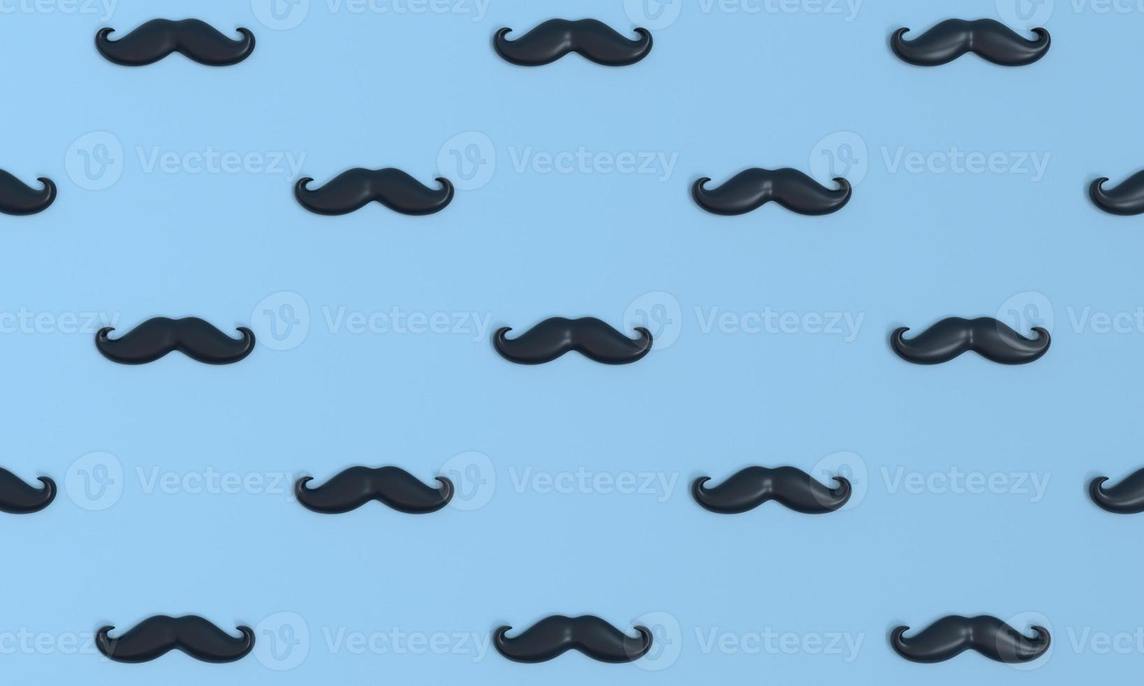 Pattern Mustache icon on blue background. photo