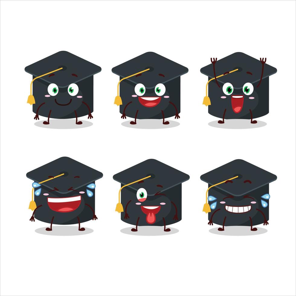 Cartoon character of college hat with smile expression vector