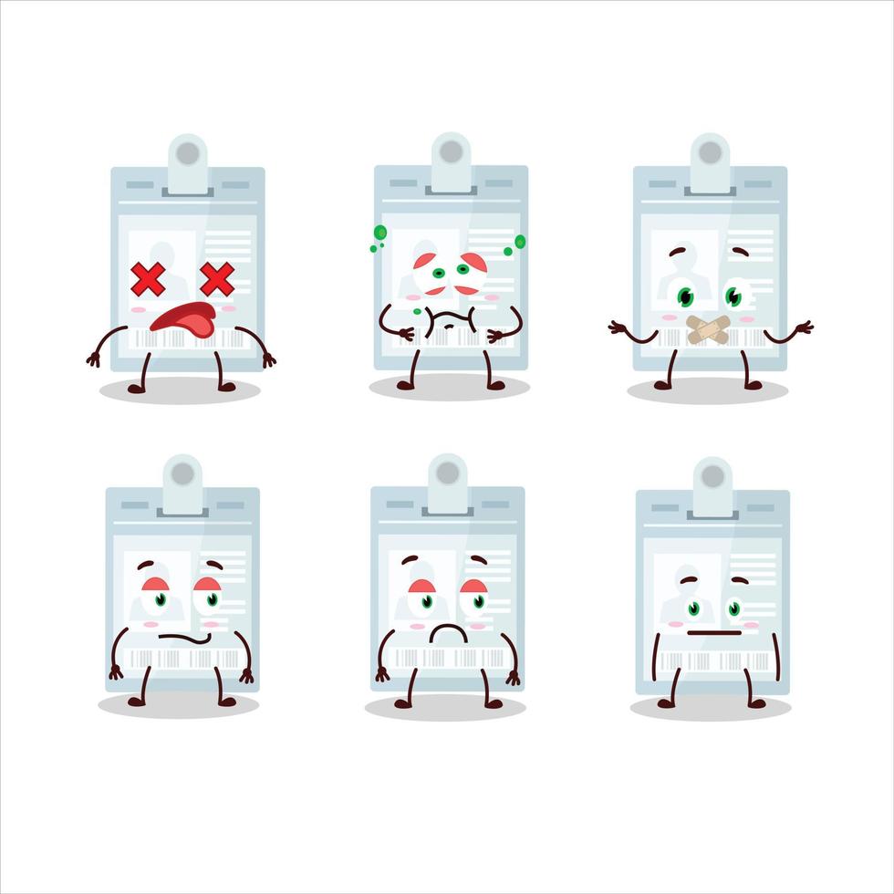 ID card cartoon character with nope expression vector