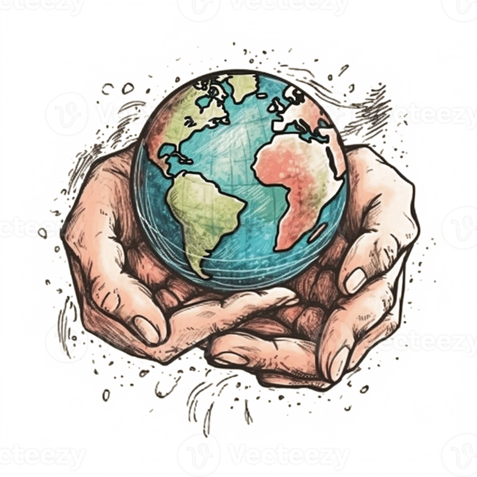 watercolor painting about Earth Day png