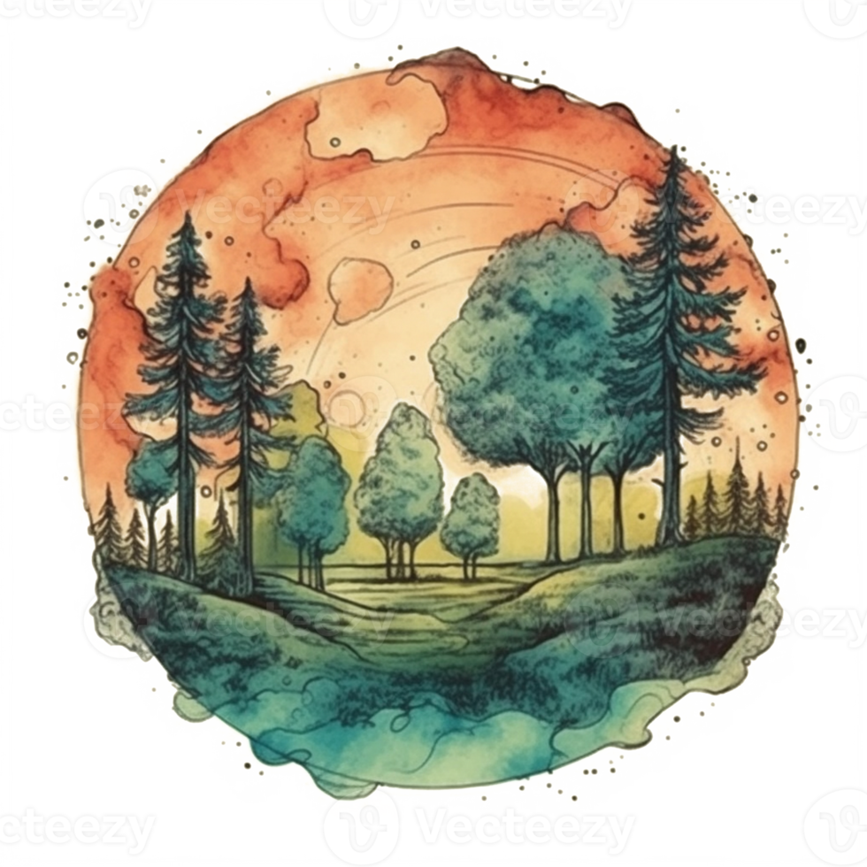 watercolor painting about Earth Day png