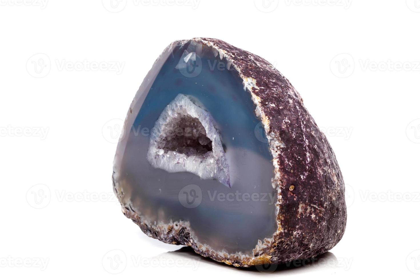 Macro mineral stone Agate breed a white background photo