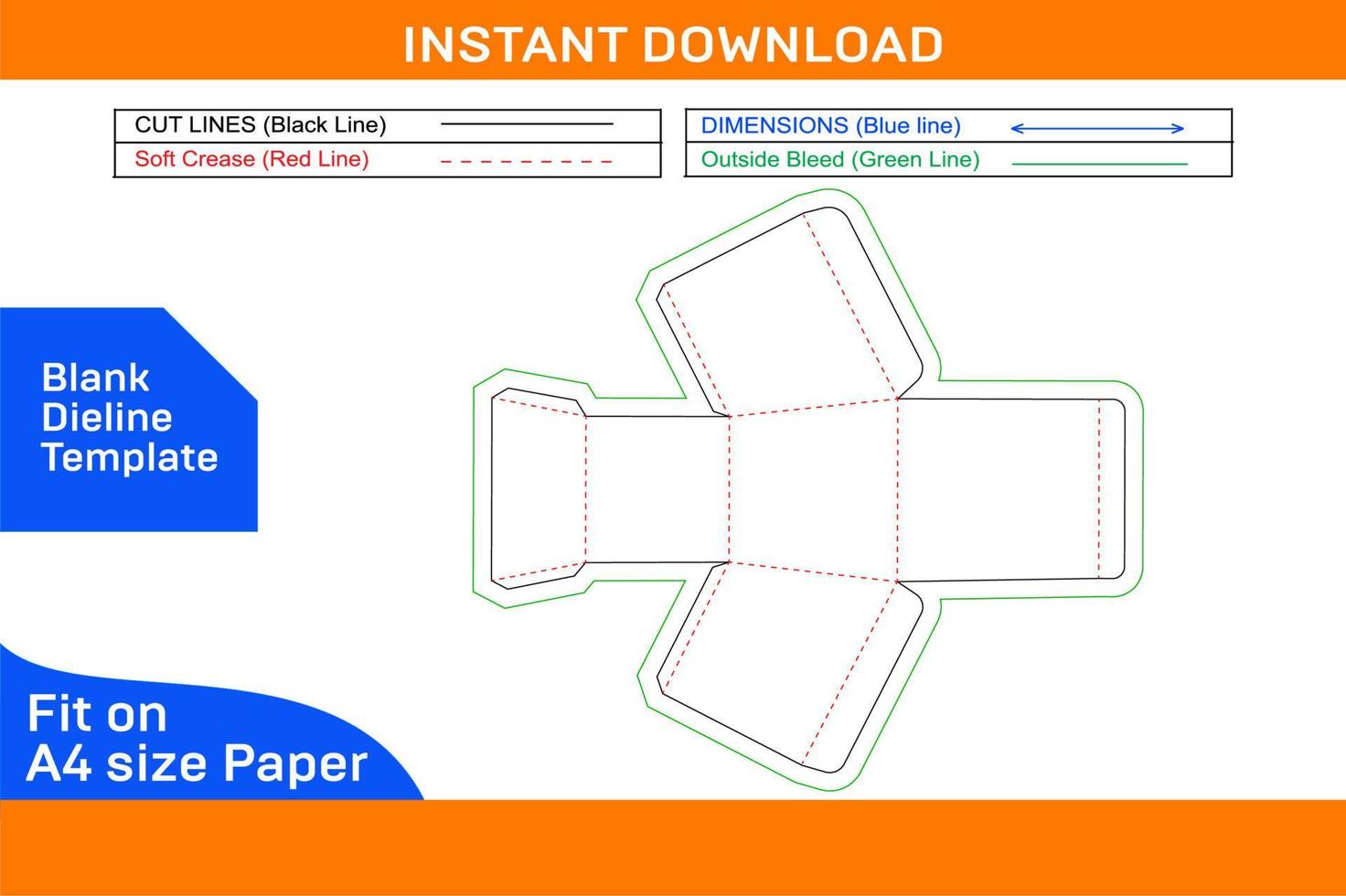 Tiffin box or paper Lunch box, food box dieline tamplate and 3D box design Blank dieline template vector