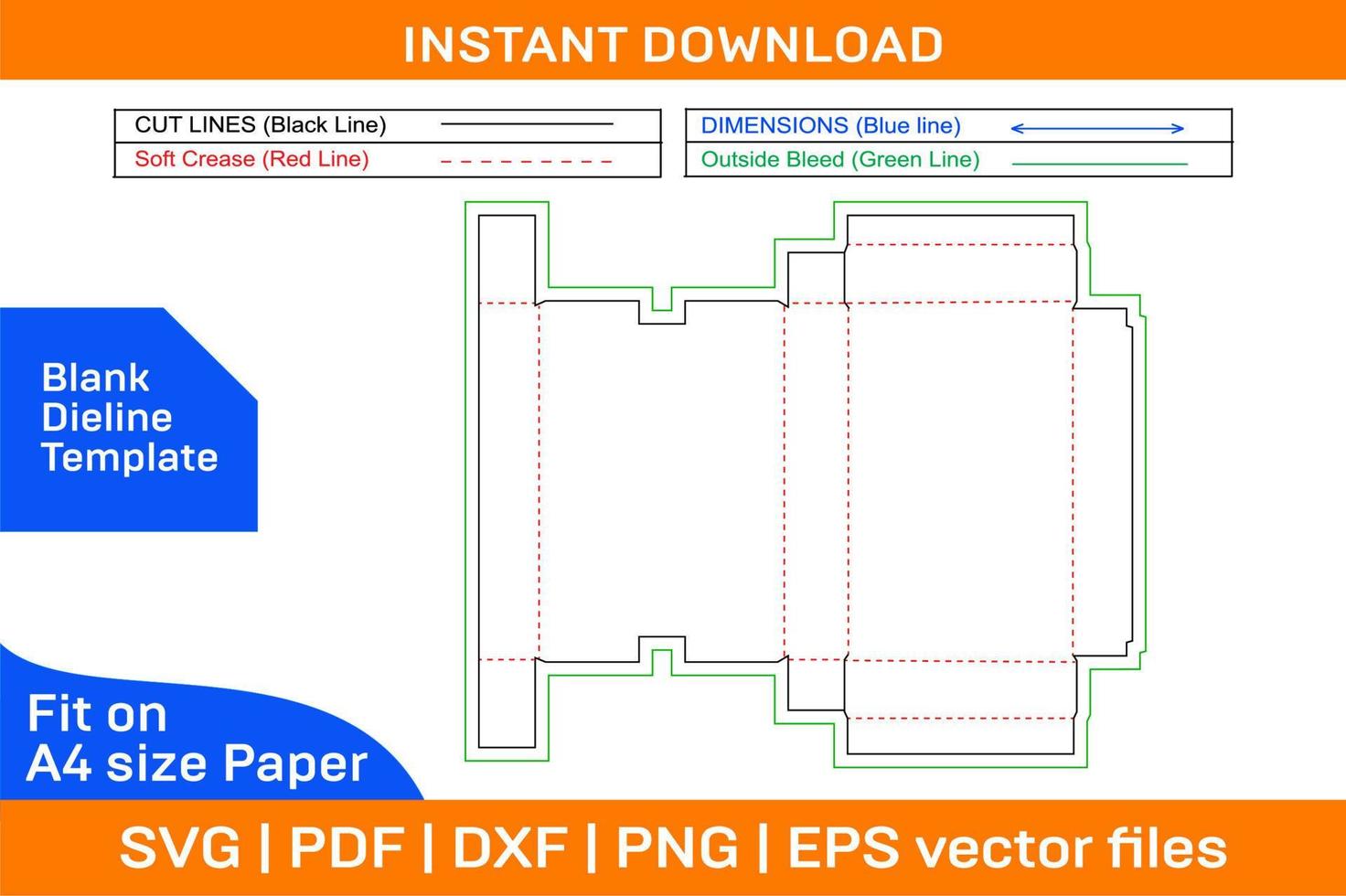 Cardboard Cartoon shipping box Dieline tamplate and 3D vector file Blank dieline template