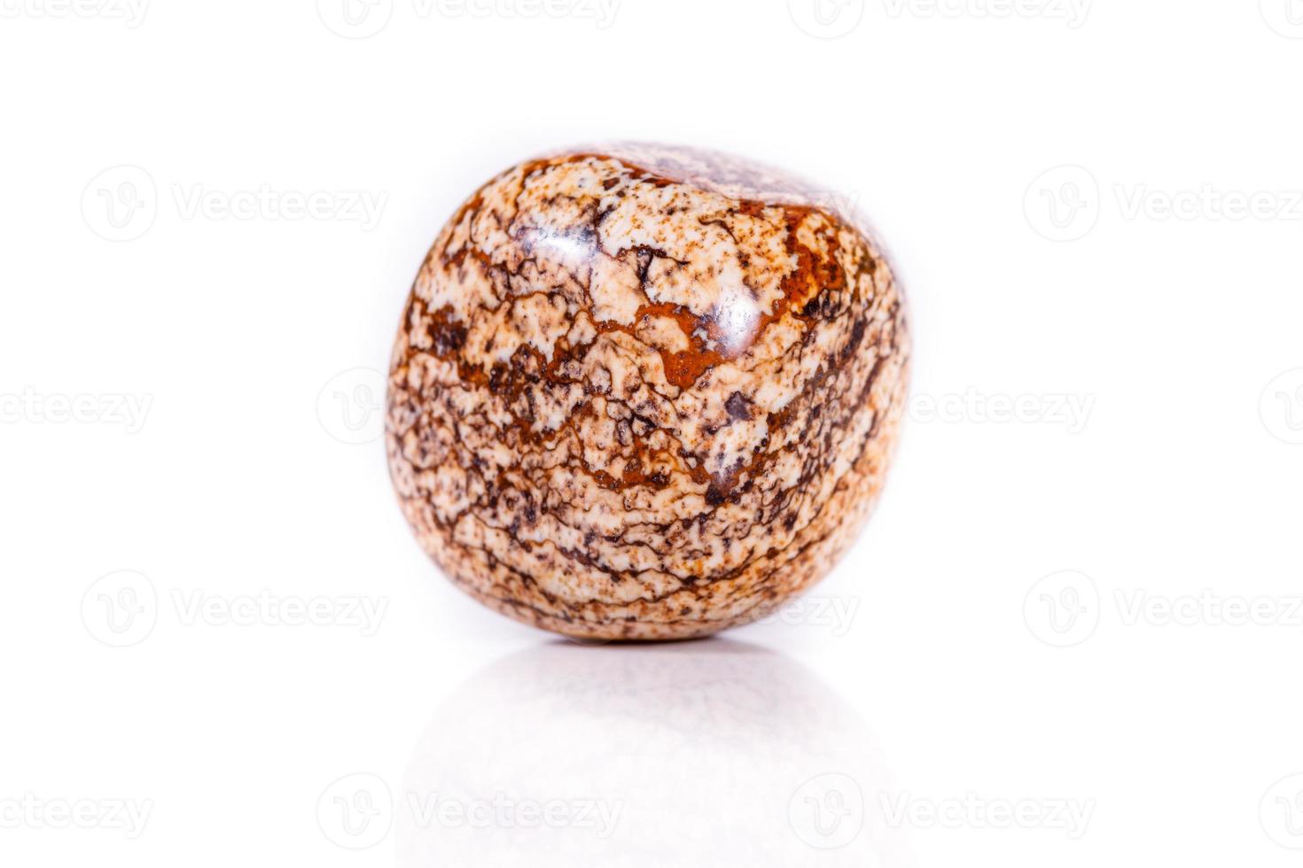 Macro mineral rock jasper landscape sandy on white background photo