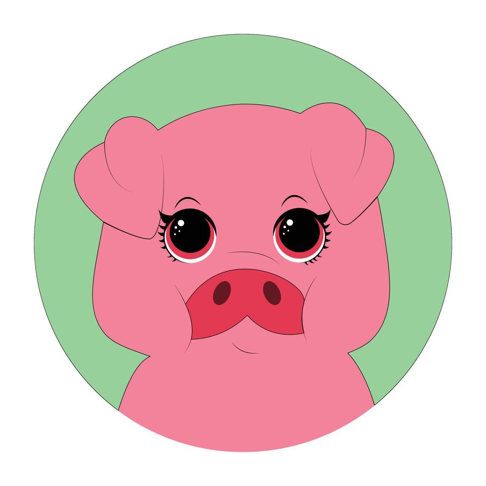 Cute Pig illustration Pig kawaii chibi vector drawing style Pig cartoon