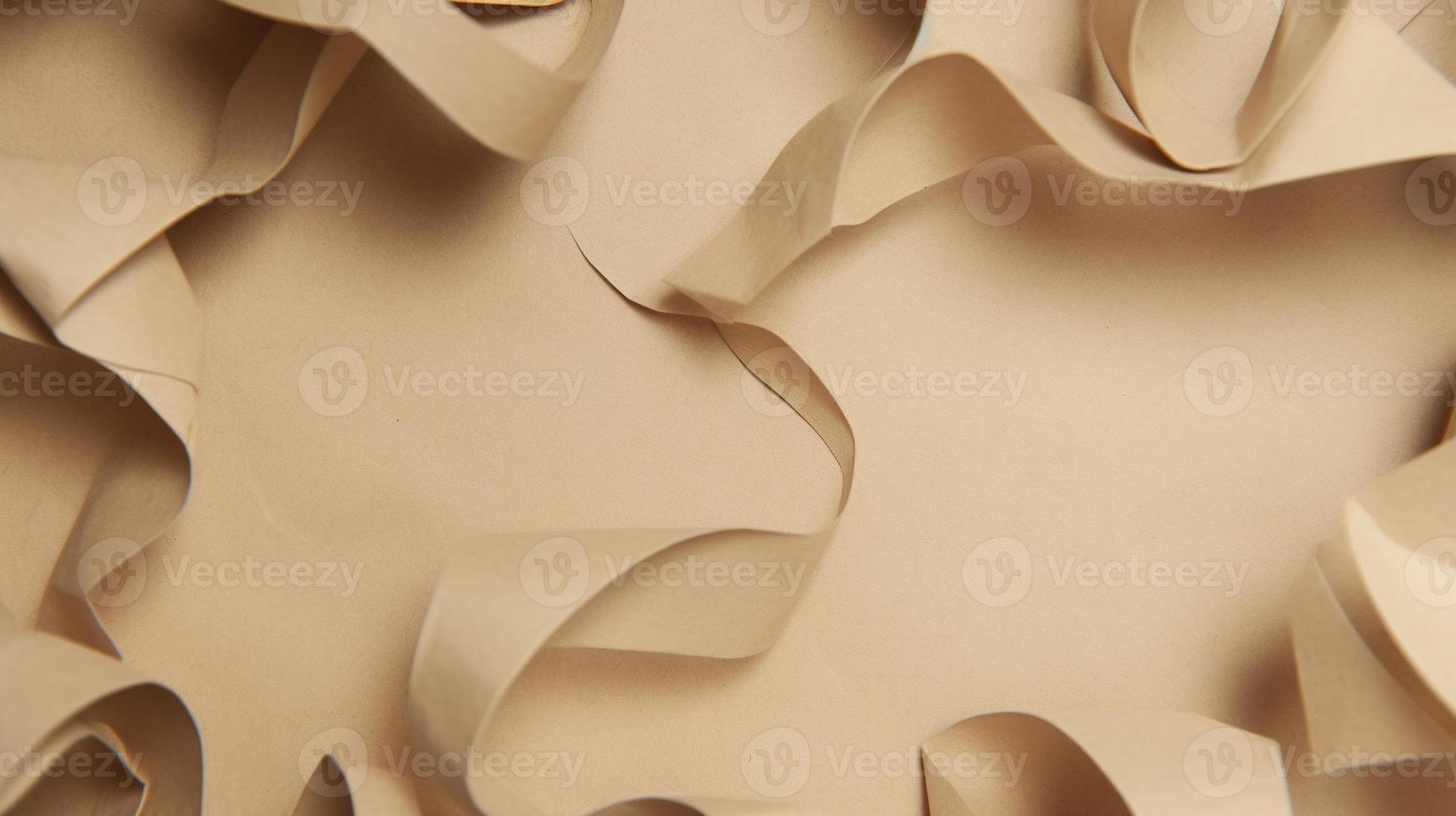 close up of crumpled brown paper texture background with copy space photo