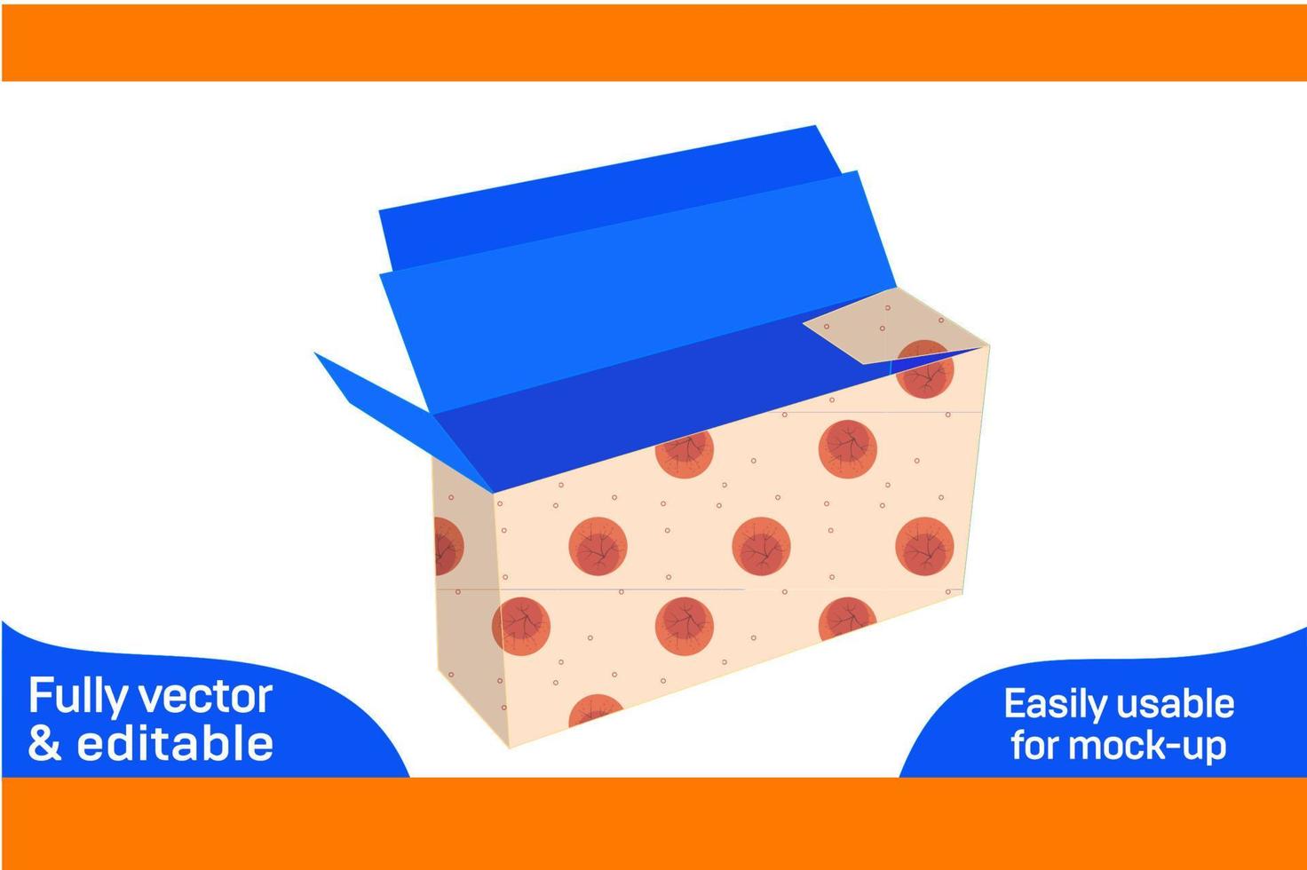 shipping cardboard cartoon box die cut template and 3d box design 3D box vector