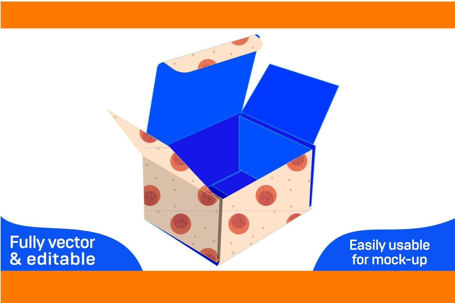 Creative Indestructo Mailer box dieline template and 3D box design vector file 3D box