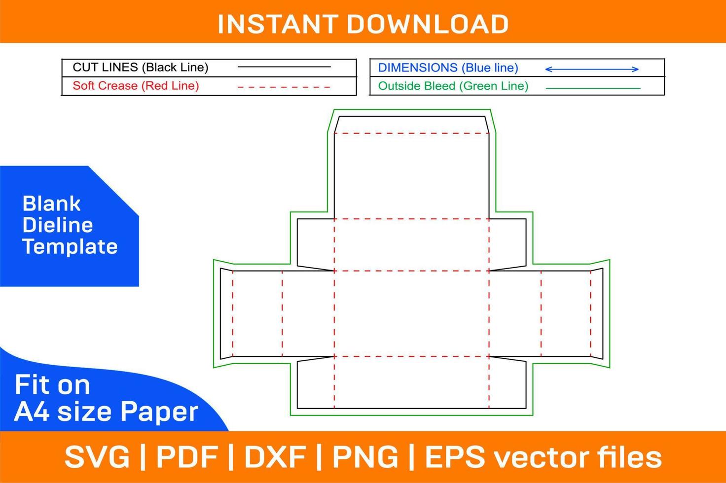 Corrugated Mailer box or Shipping box dieline template and 3D render file Blank dieline template vector