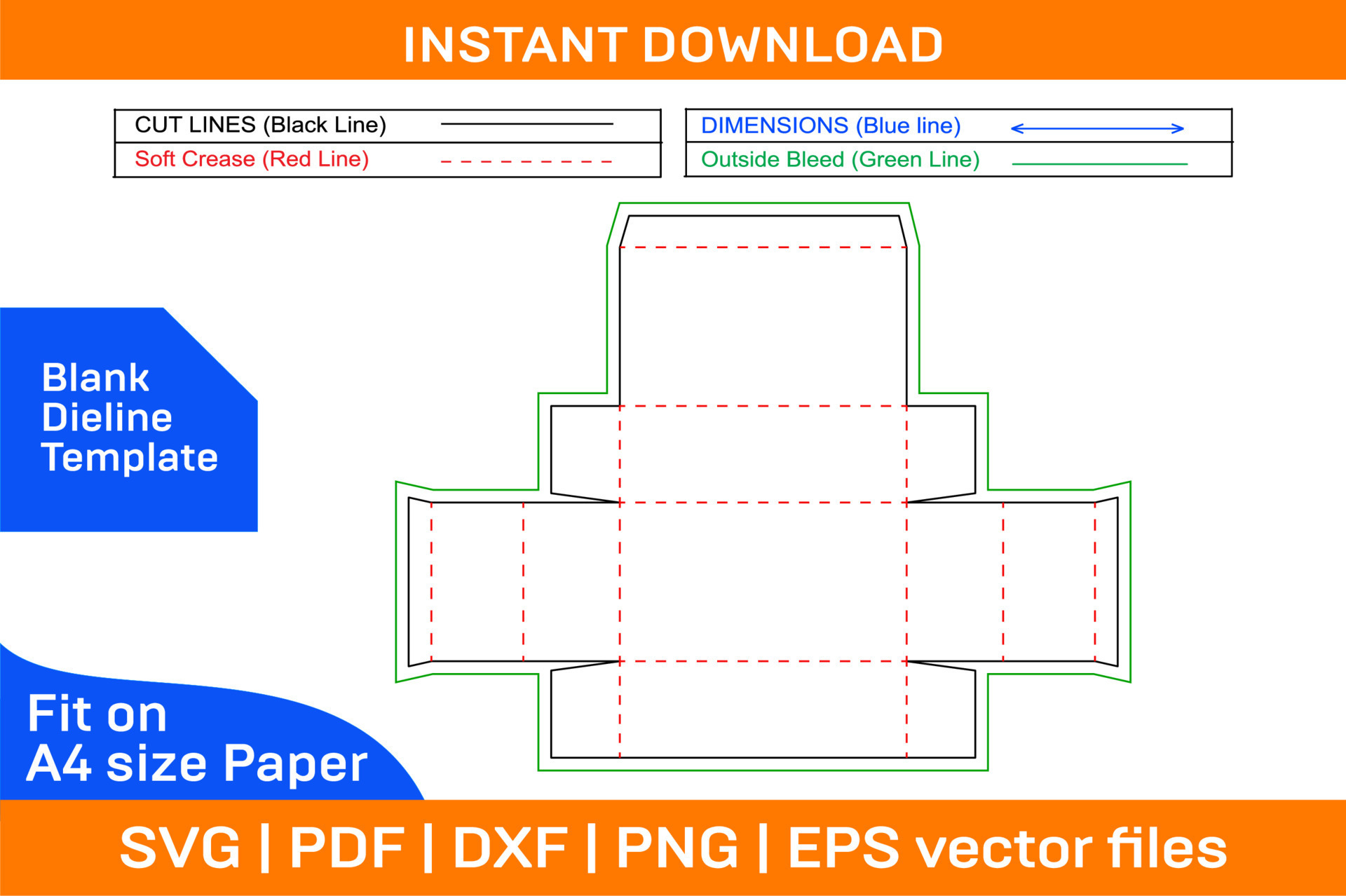 Corrugated Mailer box or Shipping box dieline template and 3D render
