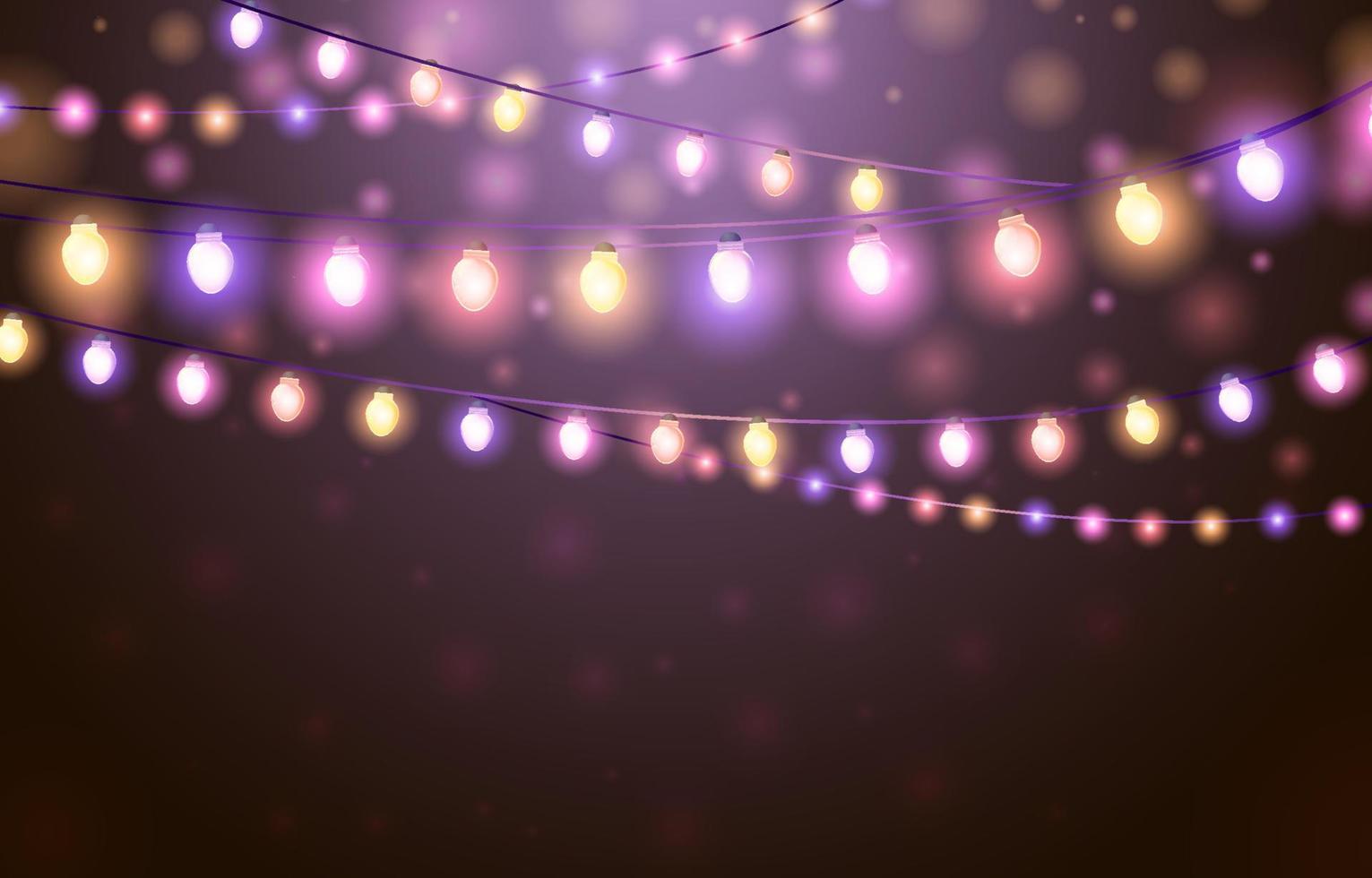 Festive Fairy Light Glow with Colorful Bokeh vector
