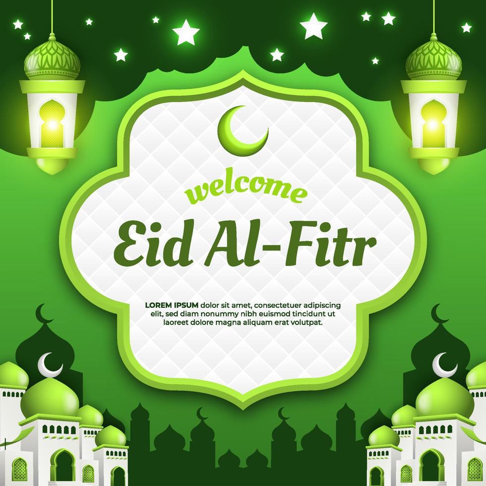 Welcome Ramadan Kareem Illustration with a Green Theme vector