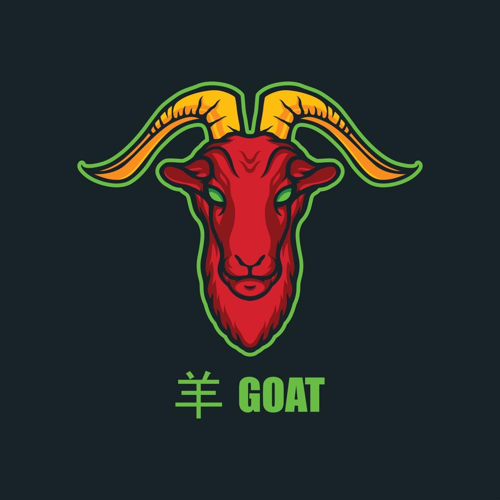 Goat chinese zodiac logo for mascot or emblems vector