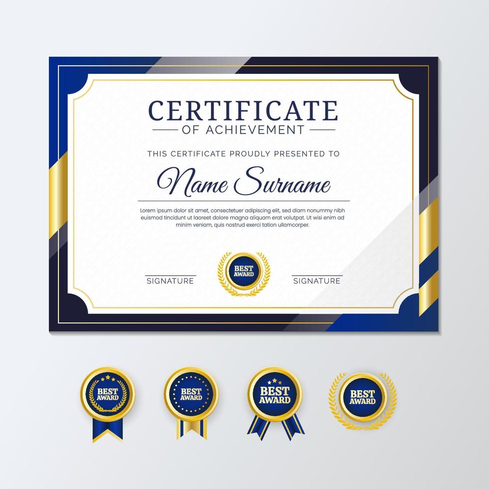 Academic Formal Certificate of Achievement Template vector