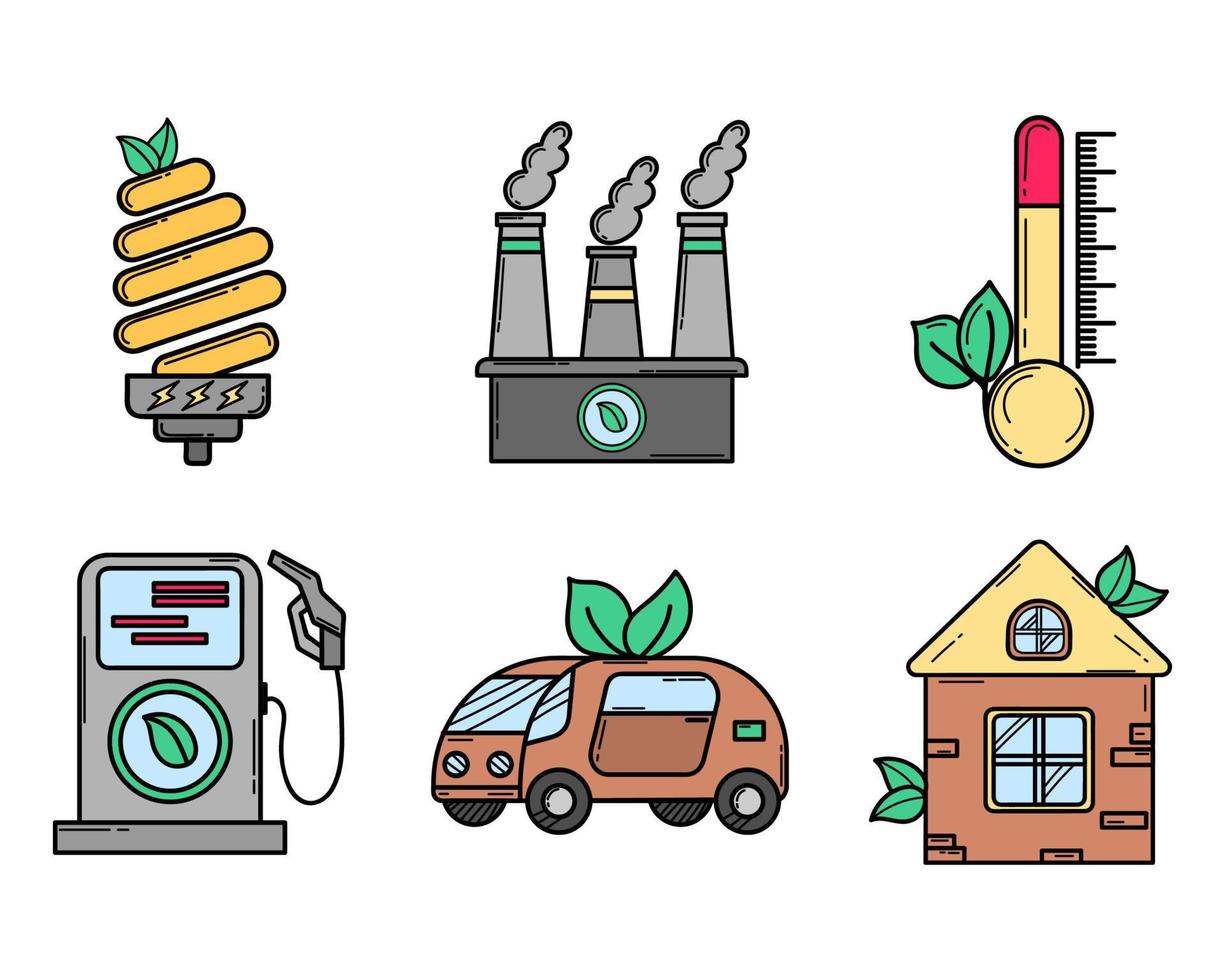 Eco icons set. Ecological icon. Green energy. Solar panels. Flat style. Green energy. Clean planet. vector