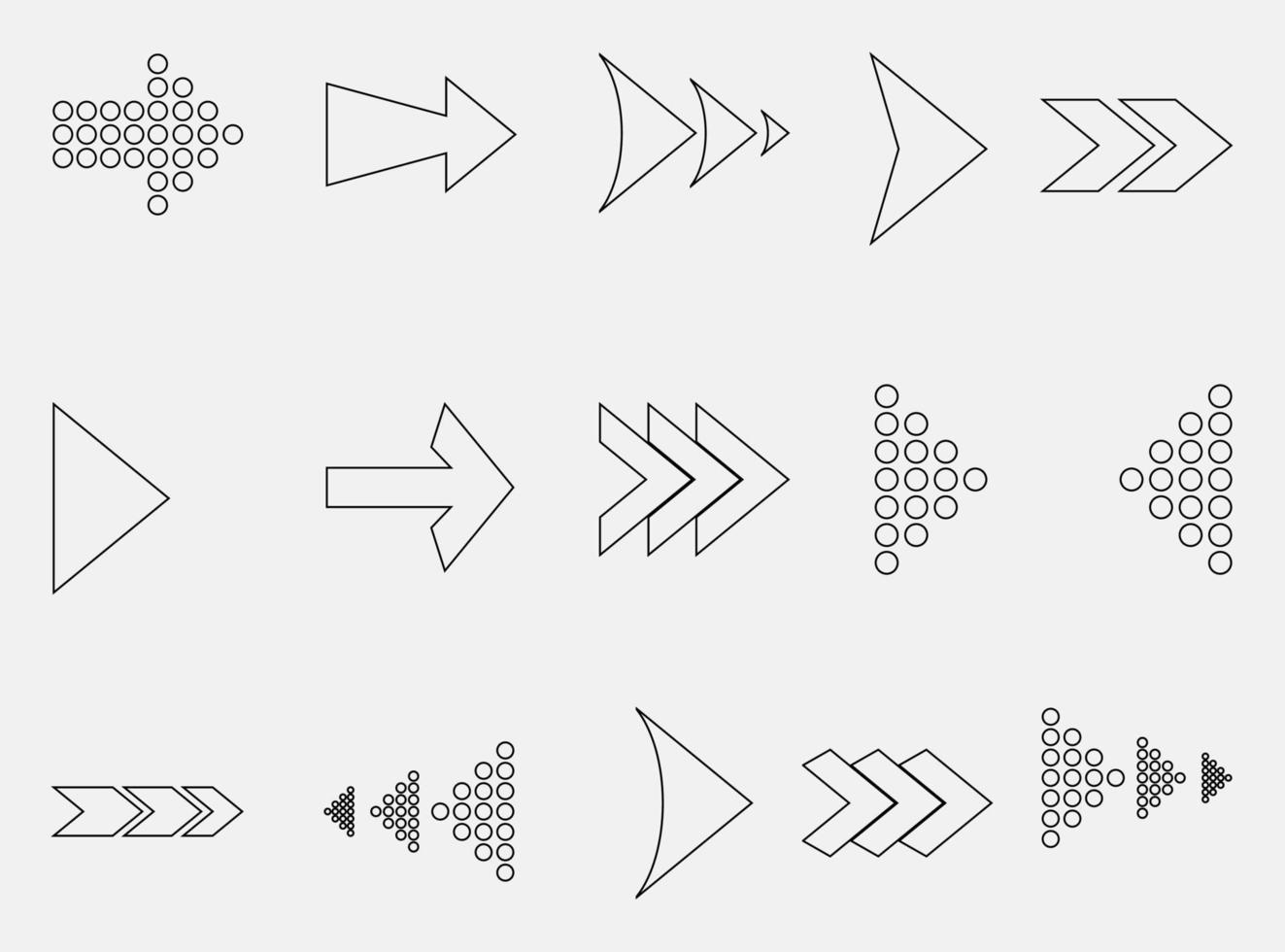 arrow icons collection set vector