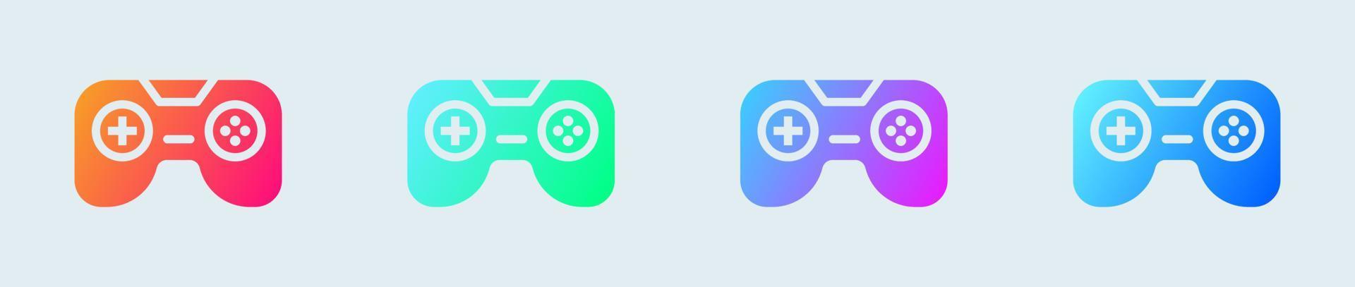 Joystick solid icon in gradient colors. Game controller signs vector illustration.