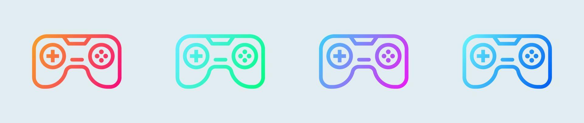 Joystick line icon in gradient colors. Game controller signs vector illustration.