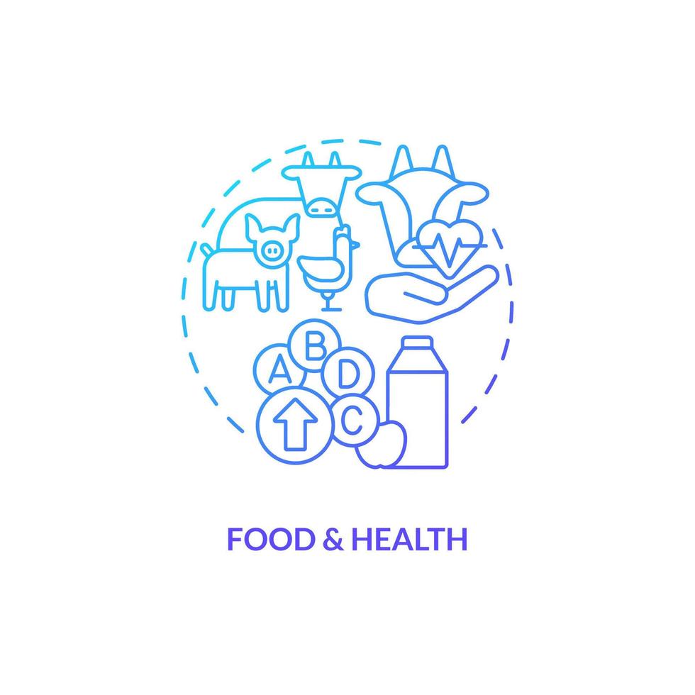 Food and health blue gradient concept icon. Farm product quality. Agriculture policy objective abstract idea thin line illustration. Isolated outline drawing vector